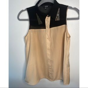 Button Up Sleeveless Blouse in Cream